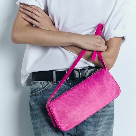 ZARA FAUX FUR LEATHER SHOULDER BAG - Picture 3 of 6